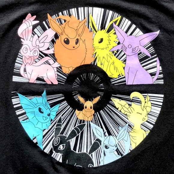 Pokemon, Eevee, Evolutions Wheel, T-shirt, Mens, Size 2XL, NEW, With Tags - Picture 4 of 6